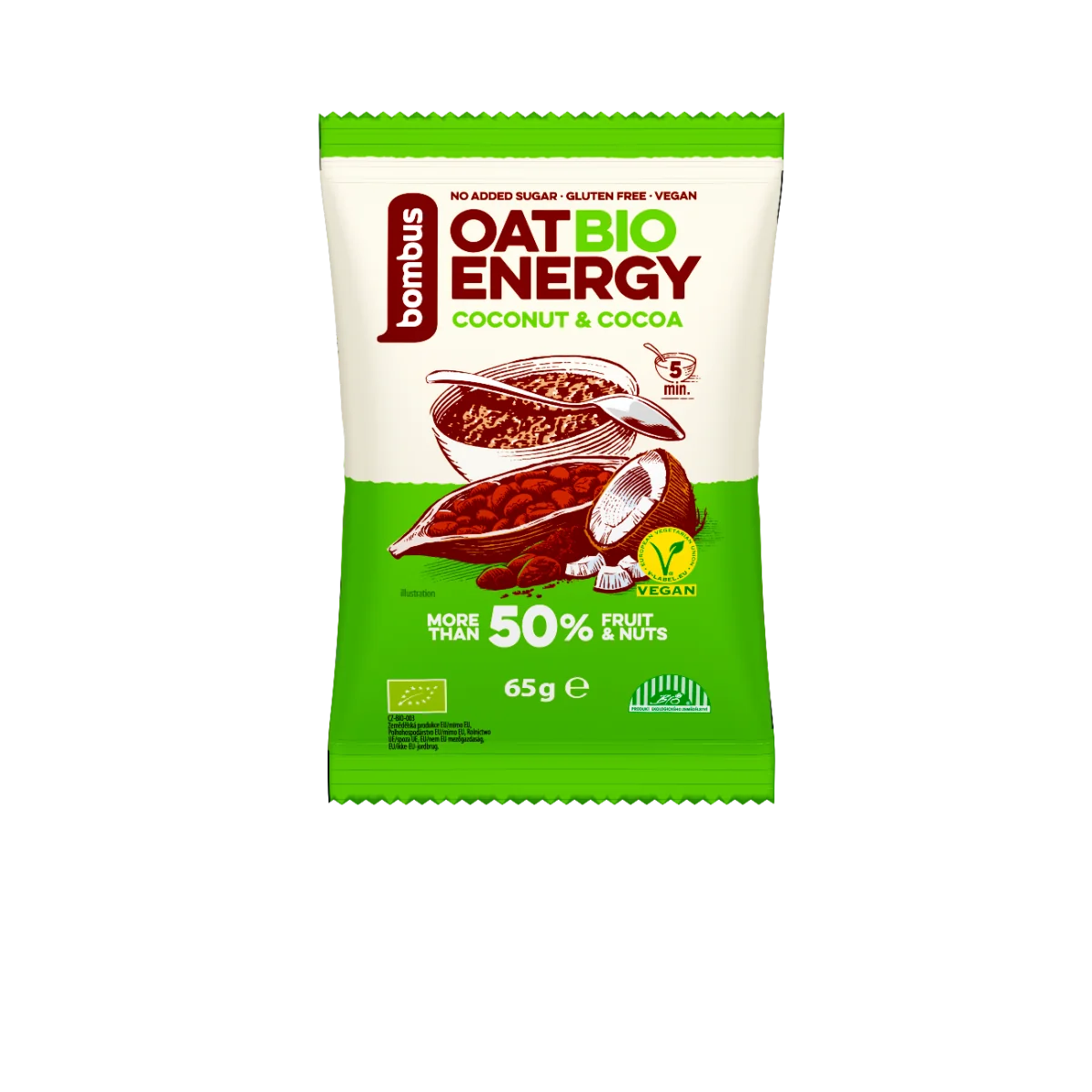 Bombus Oat Energy Coconut & cocoa BIO ovesná kaše 65 g