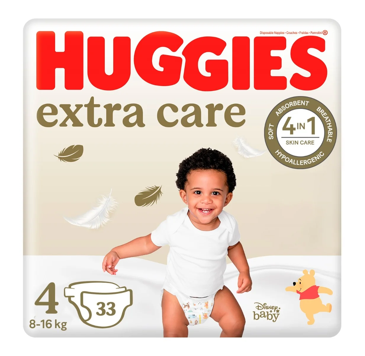 Huggies Extra Care 4 8-16 kg dětské pleny 33 ks