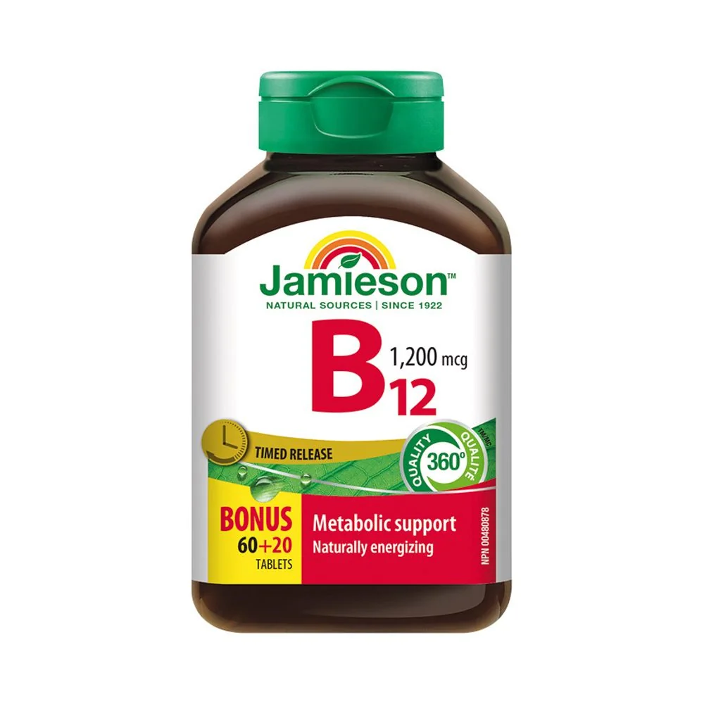 Jamieson Vitamín B12 s postupným uvolňováním 1200 mcg 80 tablet