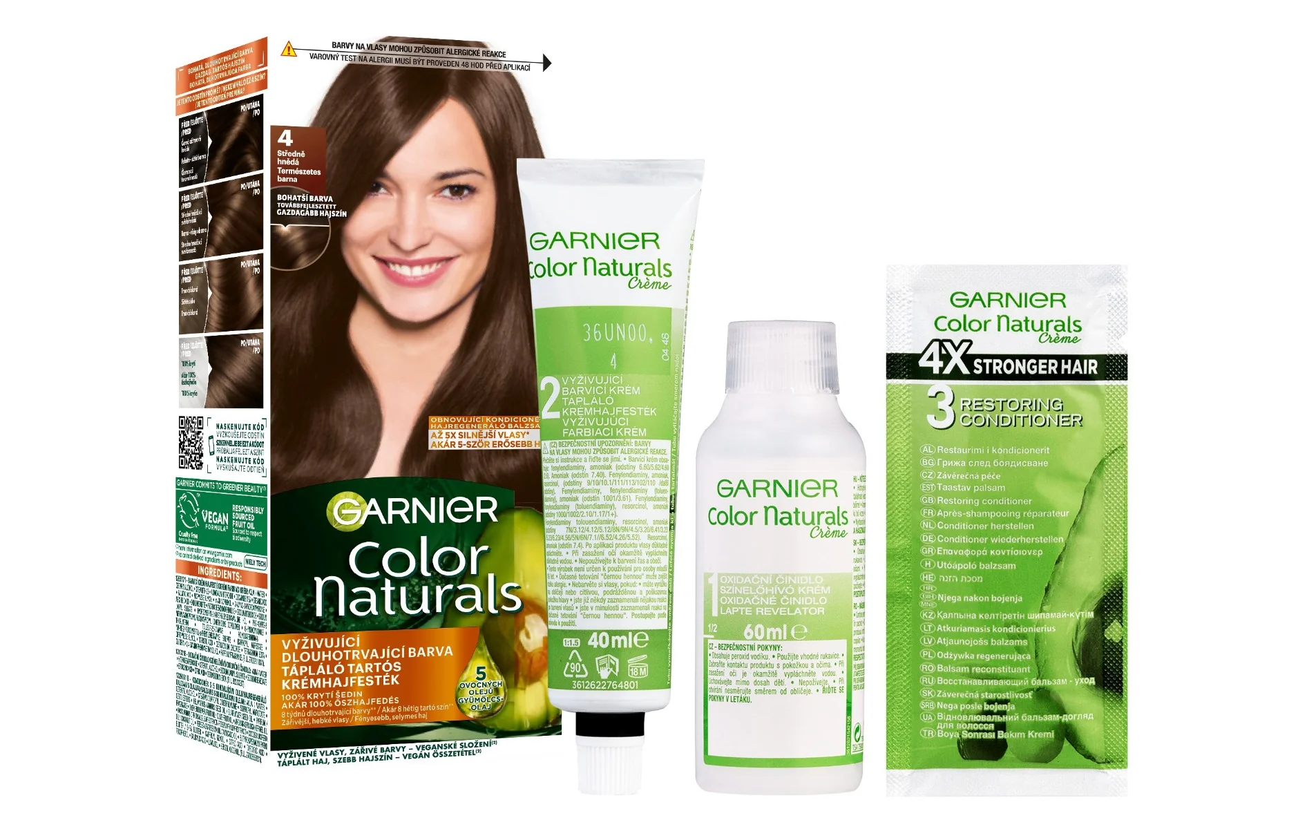 Garnier Color Naturals Permanentní barva na vlasy 4 středně hnědá