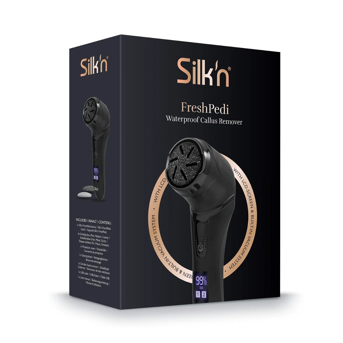 Silk´n FreshPedi Odstraňovač ztvrdlé kůže s odsáváním Black