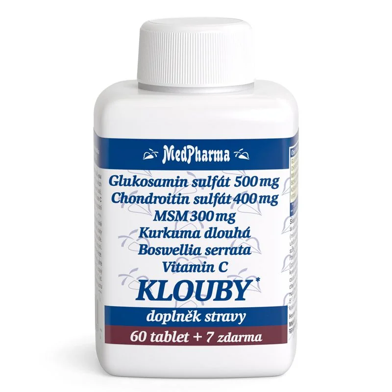 Medpharma Glukosamin sulfát (chondroitin, MSM, kurkuma) KLOUBY 67 tablet