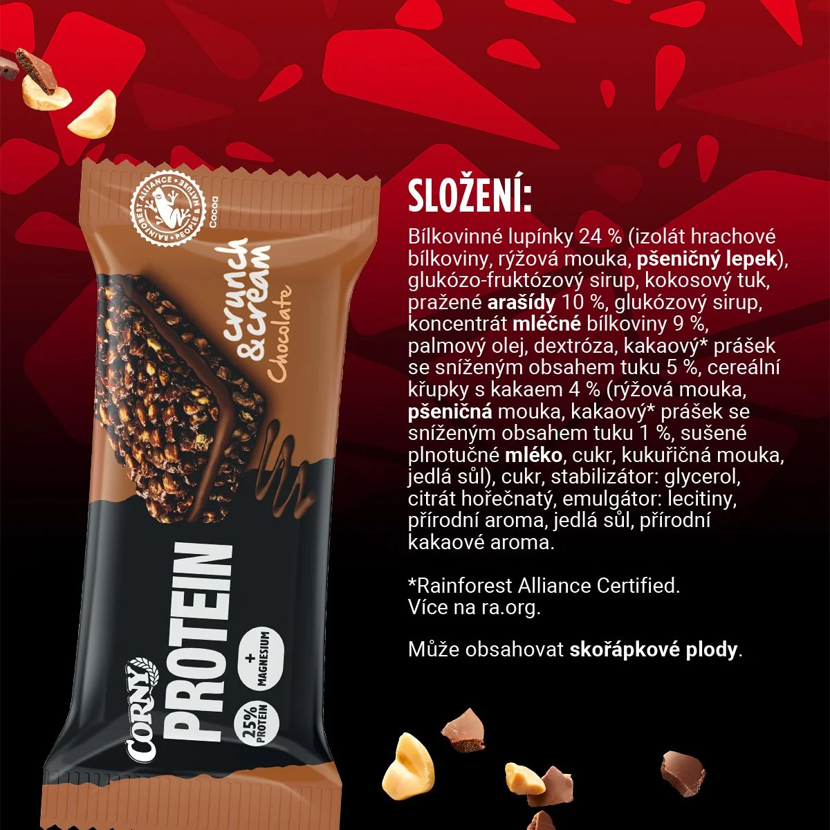 Corny Protein Crunch & Cream čokoláda 35 g